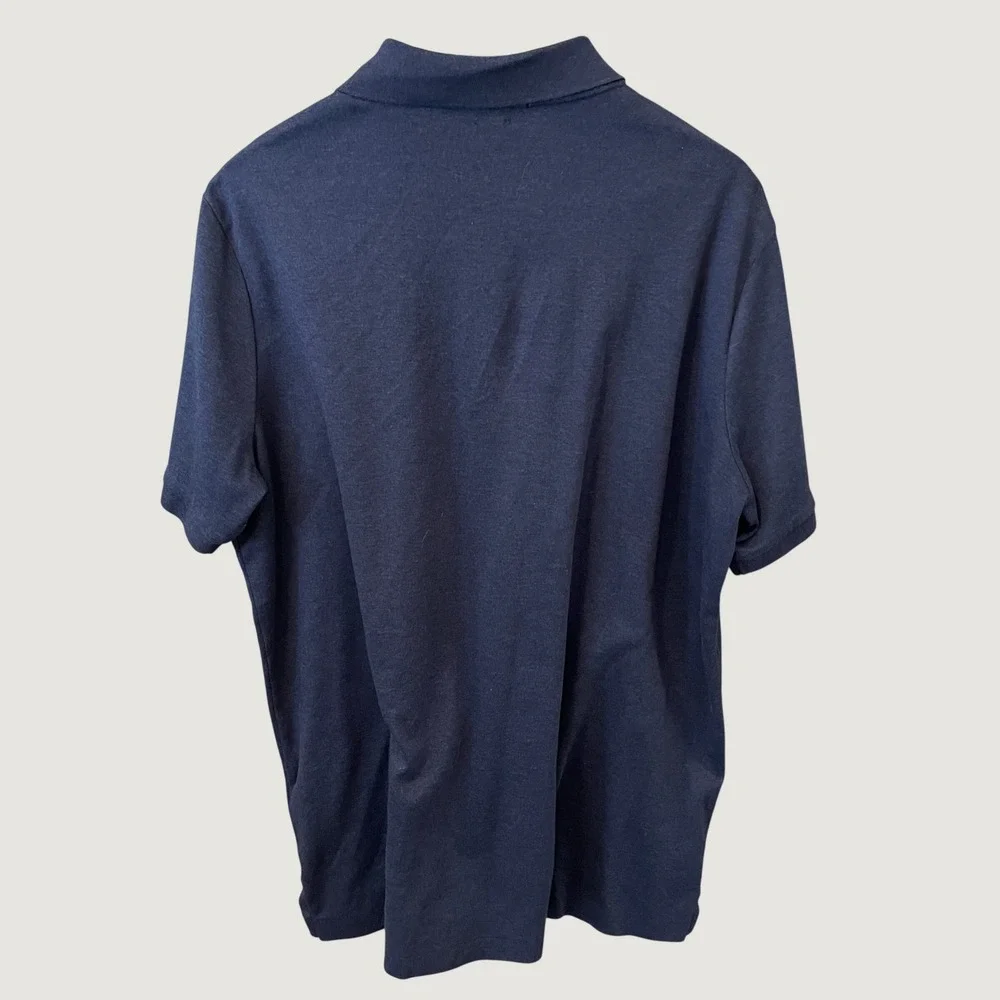 Polo Ralph Lauren Mens Classic Fit Navy Blue Heather Cotton Polo Shirt Large LG